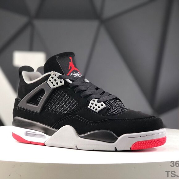 Nike Air Jordan Retro OG Mid Bred Shoes Black Red 308497-060